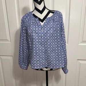 Bellerose Blue and White Embroidered Patterned Blouse